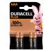 Pile MiniStilo AAA Plus100 - MN2400 - Duracell - blister da 4 batterie